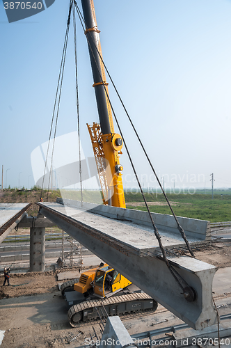 Image of Bridge under construction in Tyumen. Russia