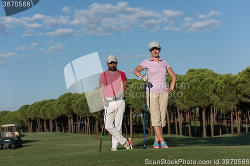 Image of portrait of couple on golf course