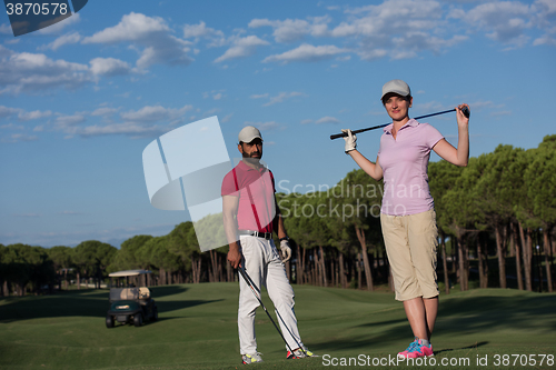 Image of portrait of couple on golf course