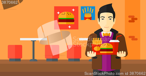 Image of Man with fast food.