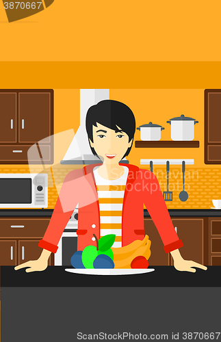 Image of Man with healthy food.