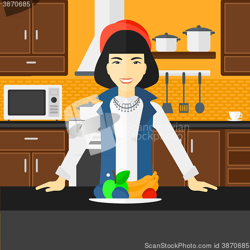 Image of Woman with healthy food.