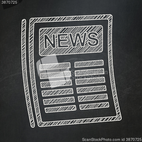 Image of News concept: Newspaper on chalkboard background