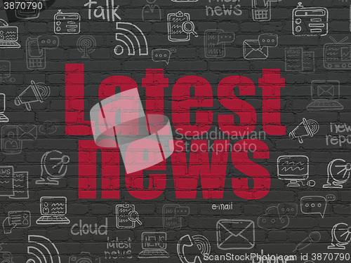 Image of News concept: Latest News on wall background