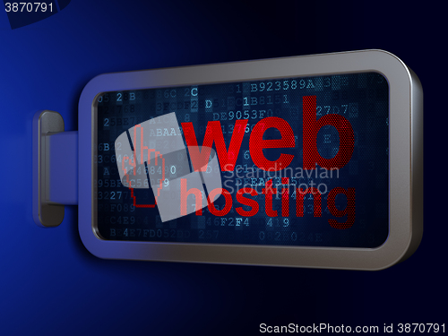 Image of Web development concept: Web Hosting and Mouse Cursor on billboard background