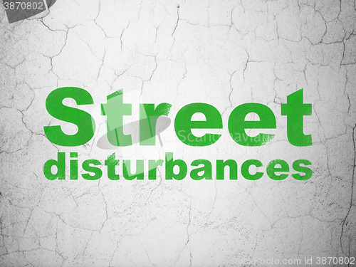 Image of Politics concept: Street Disturbances on wall background