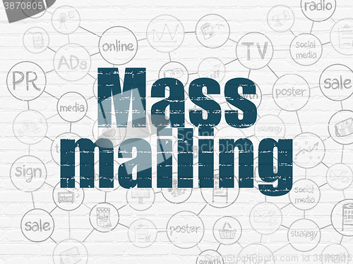 Image of Advertising concept: Mass Mailing on wall background