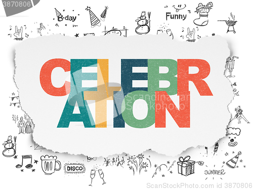 Image of Holiday concept: Celebration on Torn Paper background