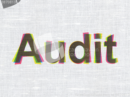 Image of Business concept: Audit on fabric texture background
