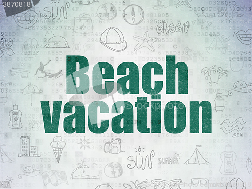 Image of Vacation concept: Beach Vacation on Digital Paper background