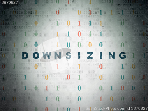Image of Finance concept: Downsizing on Digital Paper background