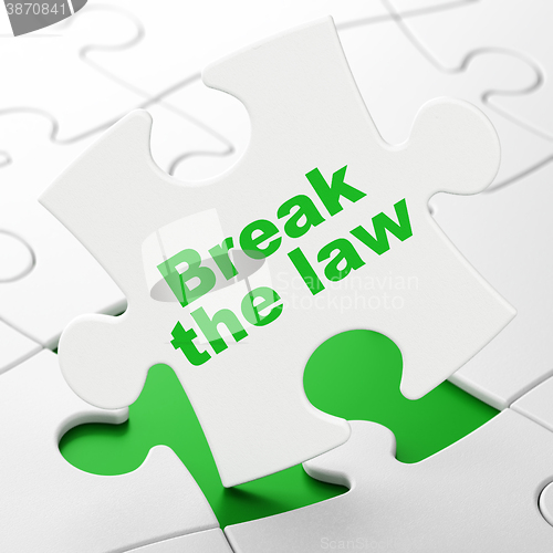 Image of Law concept: Break The Law on puzzle background