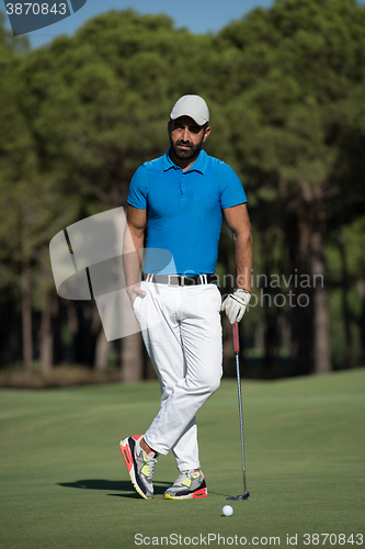 Image of golf player portrait at course