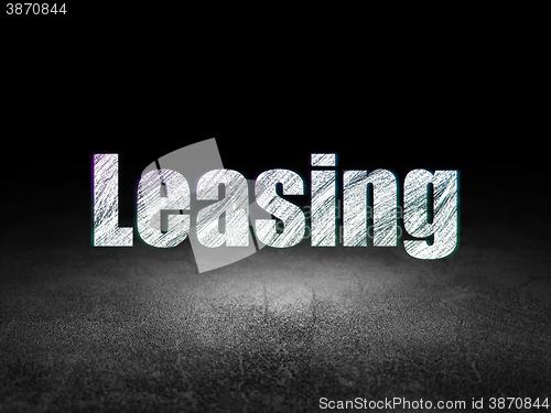 Image of Business concept: Leasing in grunge dark room