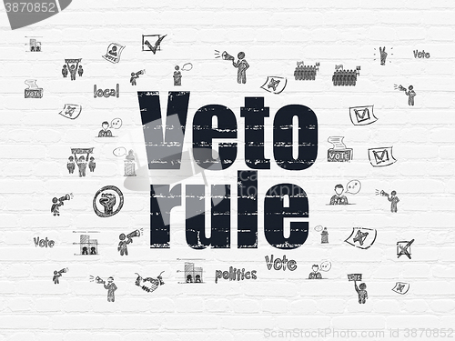 Image of Politics concept: Veto Rule on wall background