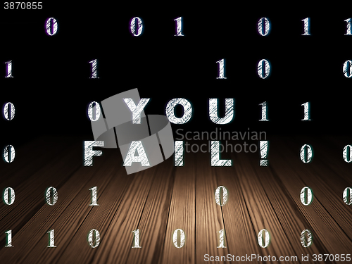 Image of Business concept: You Fail! in grunge dark room