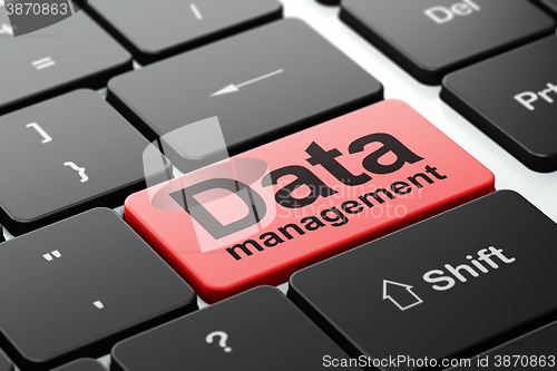 Image of Data concept: Data Management on computer keyboard background