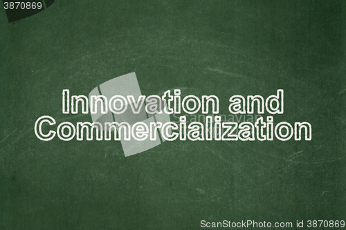 Image of Science concept: Innovation And Commercialization on chalkboard background