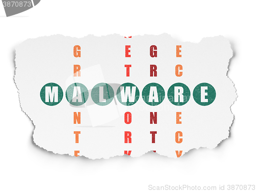 Image of Privacy concept: Malware in Crossword Puzzle