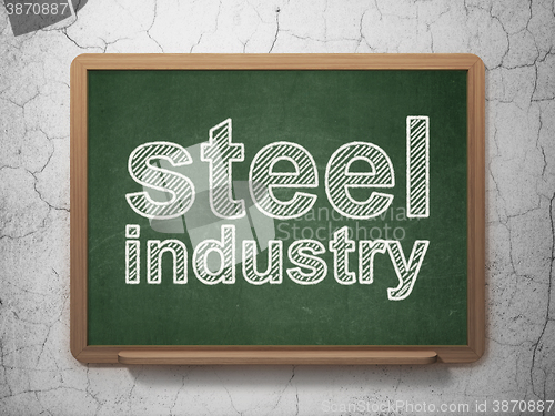 Image of Industry concept: Steel Industry on chalkboard background