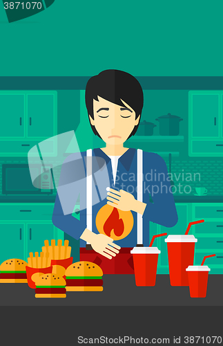 Image of Man suffering from heartburn.