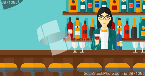 Image of Bartender standing at the bar counter.