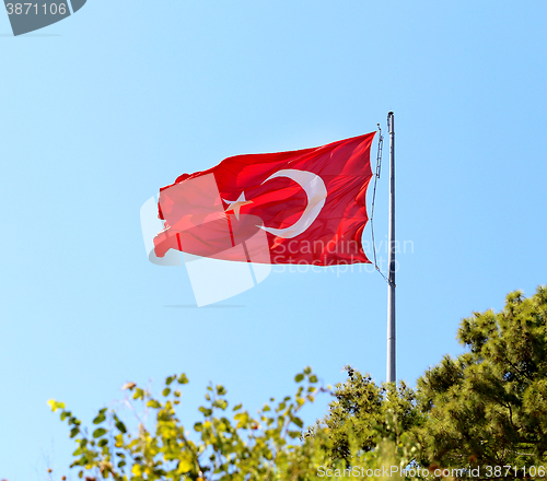 Image of Beautiful red Turkish flag