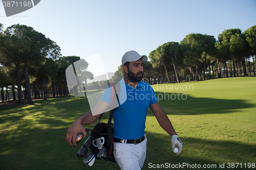 Image of golf player walking