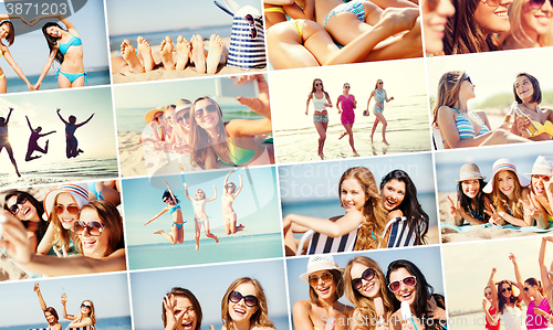 Image of girls having fun on the beach