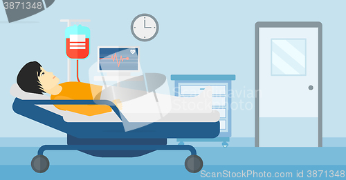 Image of Patient lying in hospital bed.