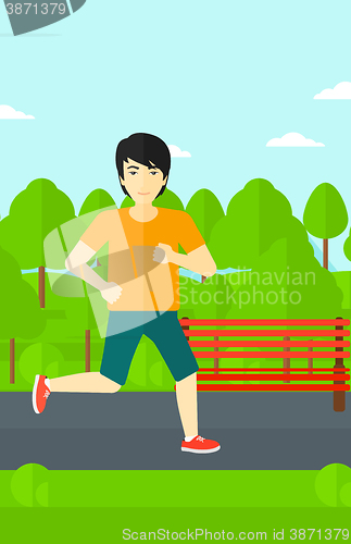 Image of Sportive man jogging.