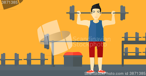 Image of Man lifting barbell.