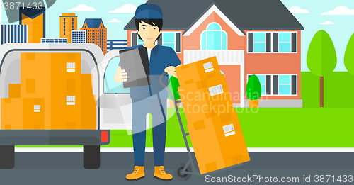 Image of Man delivering boxes.