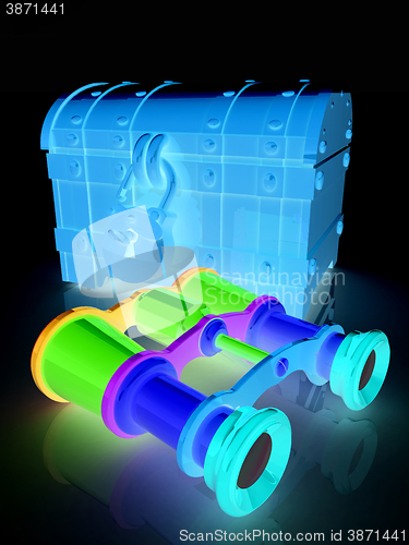 Image of binoculars and chest