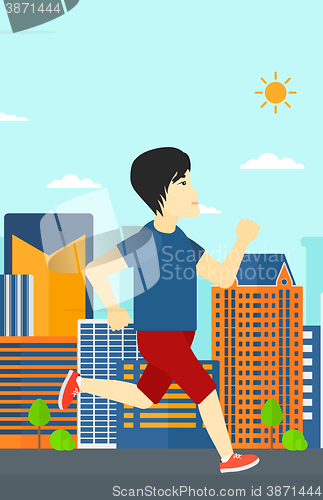 Image of Sportive man jogging.