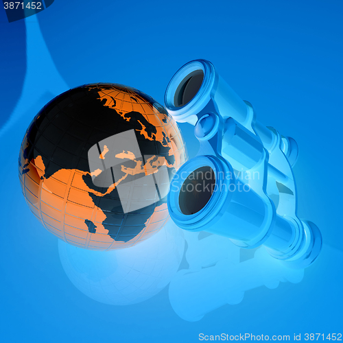 Image of binocular around earth