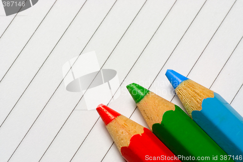 Image of Color pencils on a notepad

