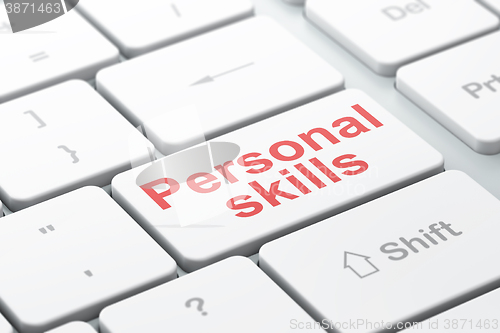 Image of Learning concept: Personal Skills on computer keyboard background
