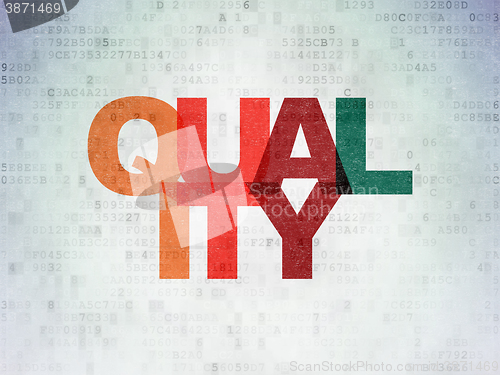 Image of Marketing concept: Quality on Digital Paper background