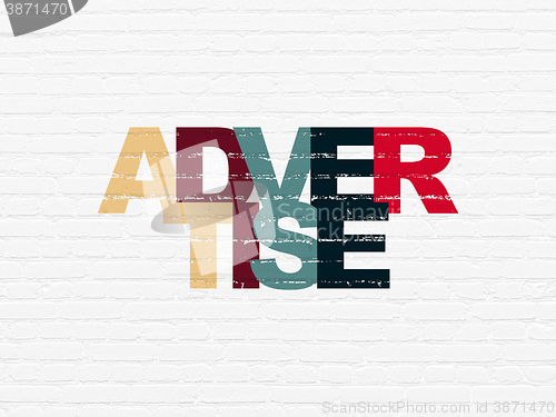 Image of Marketing concept: Advertise on wall background