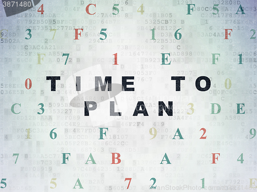 Image of Timeline concept: Time to Plan on Digital Paper background
