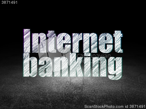 Image of Banking concept: Internet Banking in grunge dark room
