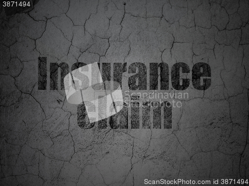 Image of Insurance concept: Insurance Claim on grunge wall background