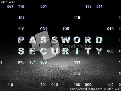 Image of Privacy concept: Password Security in grunge dark room