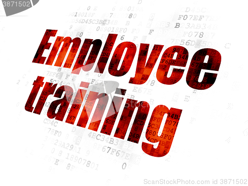 Image of Education concept: Employee Training on Digital background