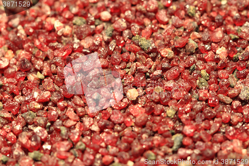 Image of red pyrope minerals (garnet)