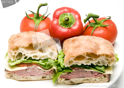 Image of roast beef boursin cheese ciabatta bread sandwich