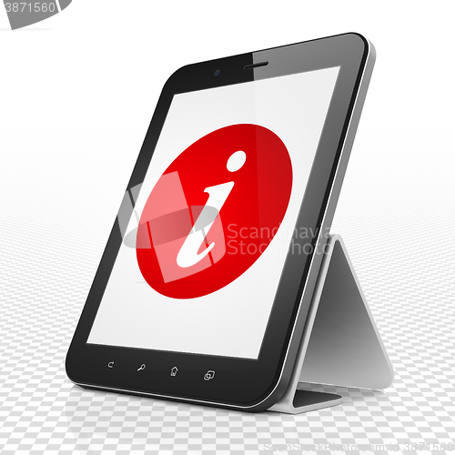 Image of Web design concept: Tablet Computer with Information on display