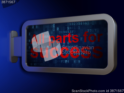 Image of Finance concept: All parts for Success on billboard background