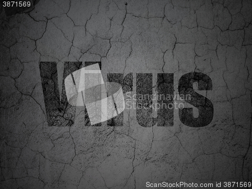 Image of Privacy concept: Virus on grunge wall background